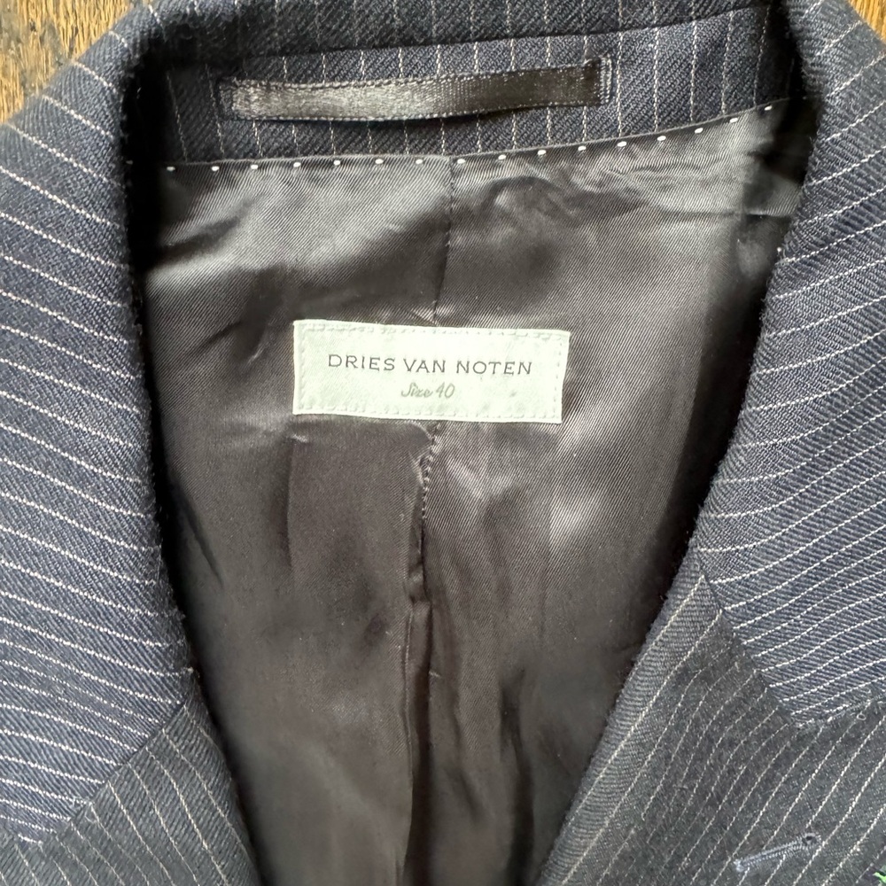 FW17 Dries Van Noten Sequined Pinstripe Double Breasted Blazer - Picture 5 of 7